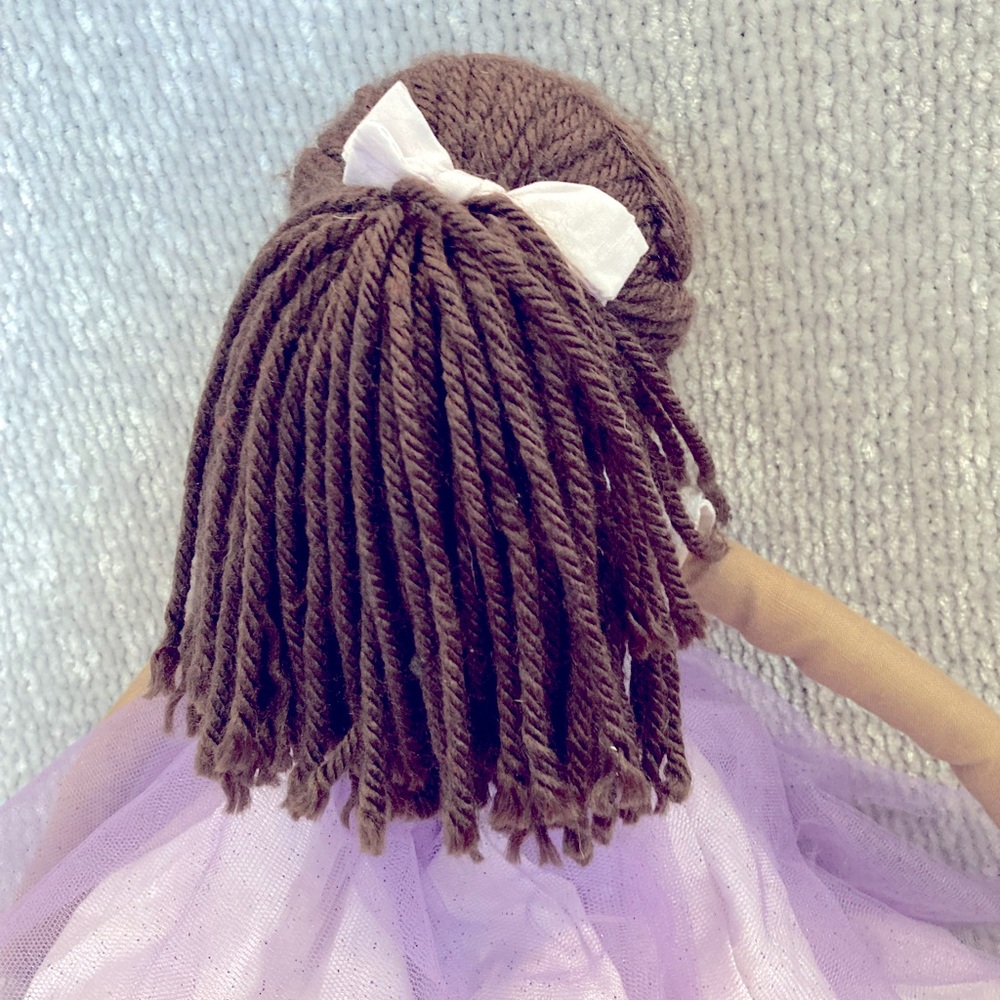 Pottery Barn Kids Ballerina Cloth Doll Lavender Tulle Ballet Dancer Brown Hair - Picture 4 of 9